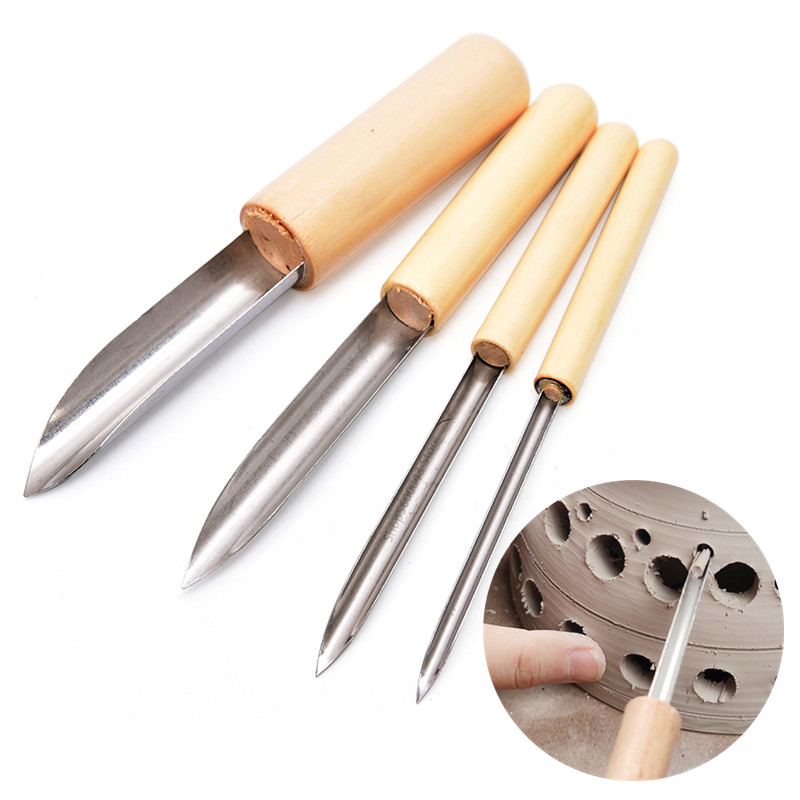 Chisel Set Wood - Çömlek aracı Puncher 4 adet/takım paslanmaz