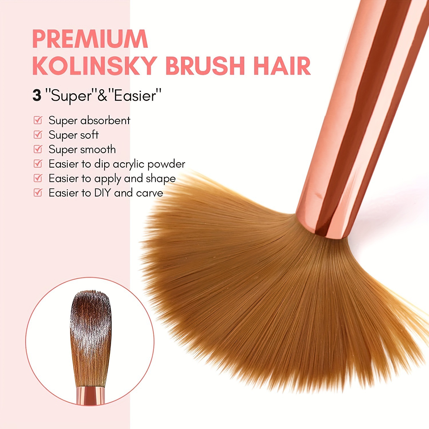 3 adet Kolinsky Akrilik Tırnak - Chisel Set Wood incelemesi ve fiyatı